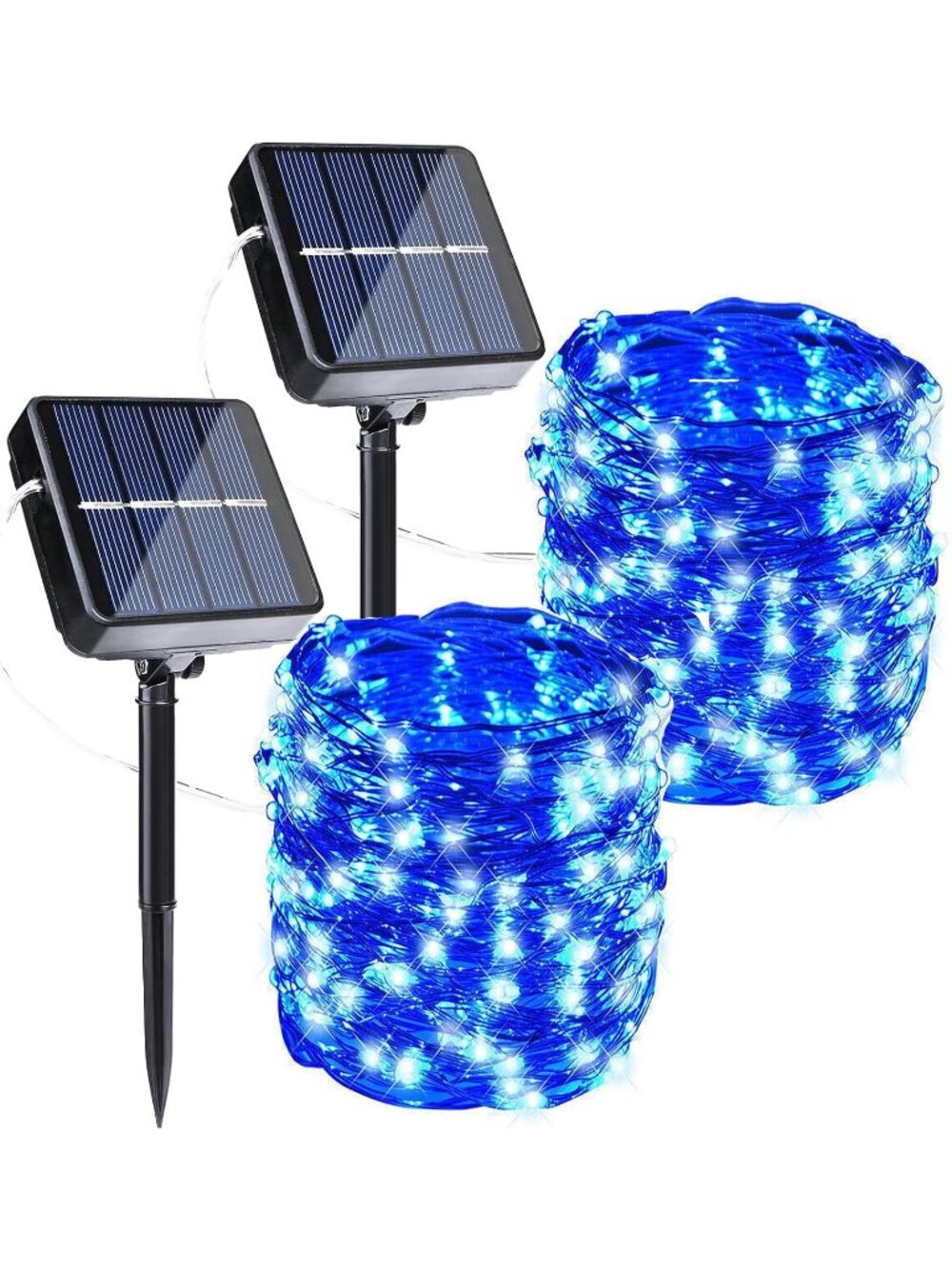 Blue Halloween Solar String Twinkle Lights 2 Pack Total 80FT 240LED Solar Light